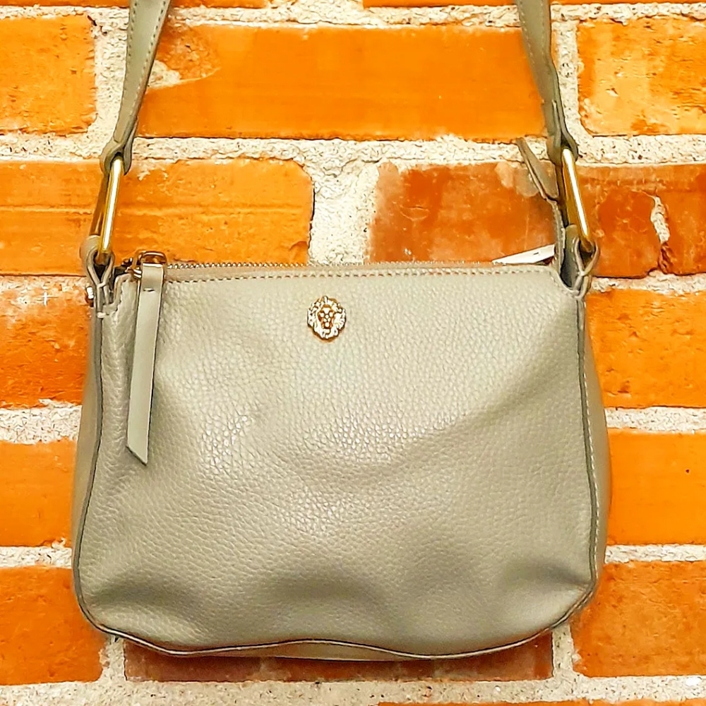 Anne Klein Gray Leather Small Cross Body bag